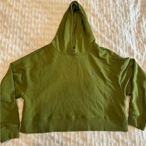 Fabletics Olive Green Chartreuse Cropped Hoodie Medium
